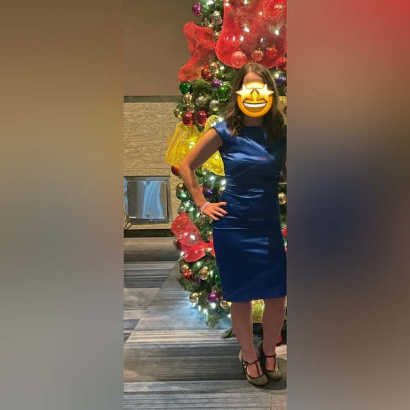 Blue satin Club Monaco dress 💙 - Picture 3 of 7